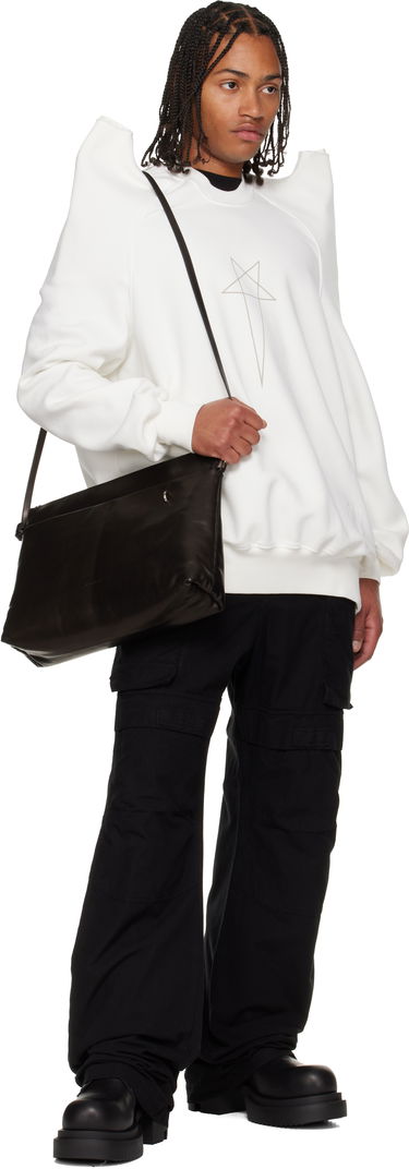 Huppari Rick Owens Concordians Tecsweat Padded Shoulder Sweatshirt Valkoinen | DU02E7272 FEP3, 3
