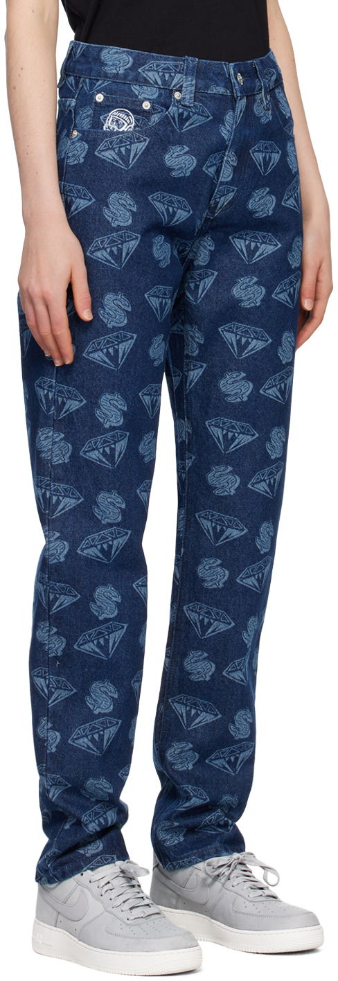 Jeans BILLIONAIRE BOYS CLUB Diamond & Dollars Print Jeans Sininen | B23154, 1