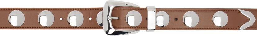 Vyöt Khaite KHAITE Benny Studded Leather Belt Ruskea | 10014-930