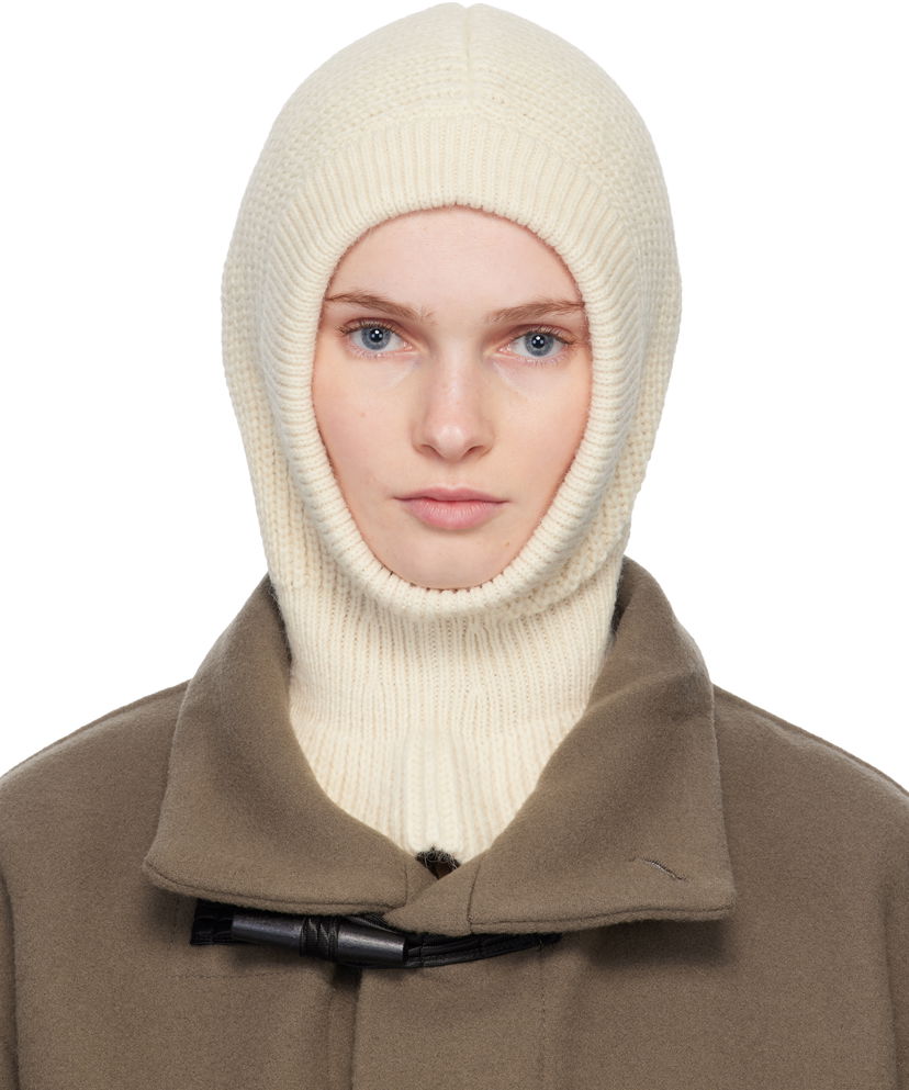Hattu LEMAIRE Knitted Hood Balaclava Valkoinen | AC1227 LK1028