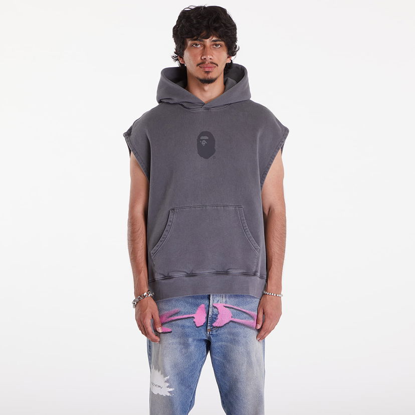 Huppari BAPE A BATHING APE Bape Sleeveless Pullover Hoodie Charcoal Harmaa | 001PPJ801055ICHA