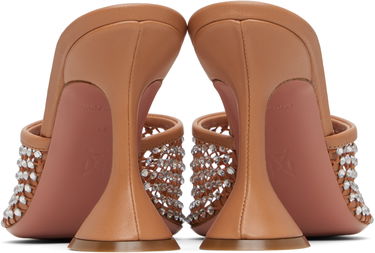 Kengänhoito Amina Muaddi Amina Muaddi Lupita Crystal Net Heeled Sandals Beige | LUPITA CRYSTAL NET SLIPPER 95, 1