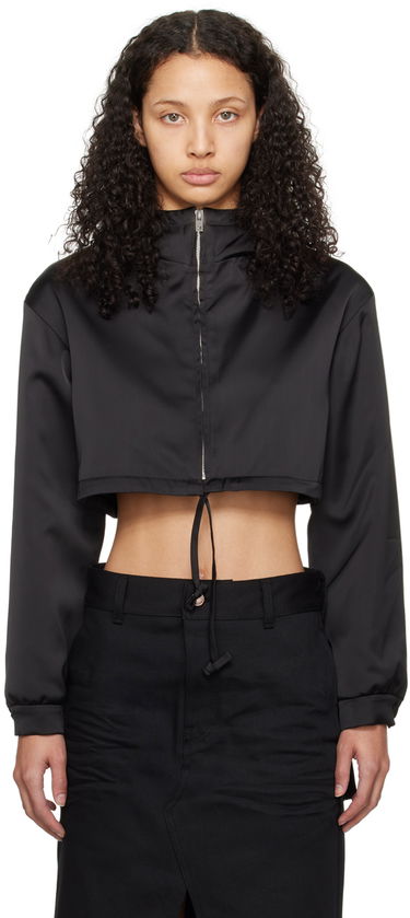 Takki We11done We11done Cropped Track Jacket Musta | WD-JP0-24-091-W-BK, 0