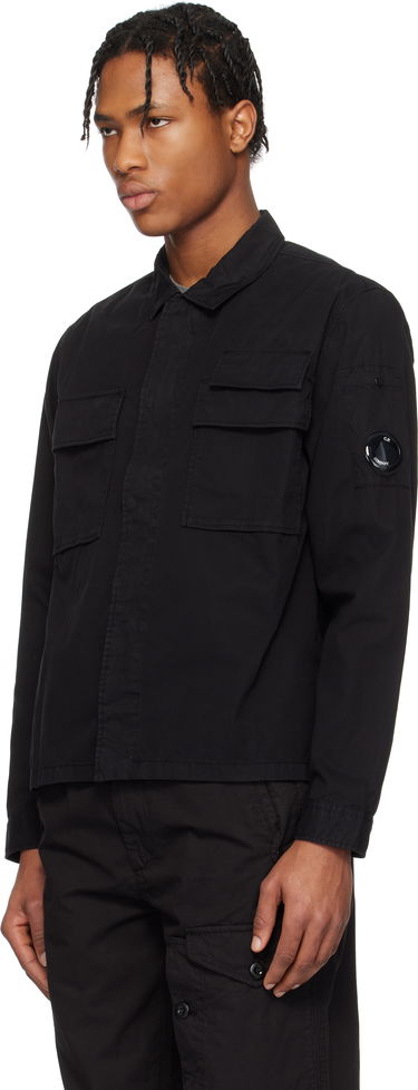 Paita C.P. Company C.P. Company Organic Gabardine Utility Lens Shirt Musta | 18CMSH128A-110143G, 3