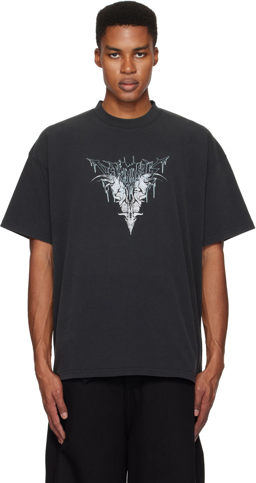 T-paita VETEMENTS Vetements Bone 'V' Graphic Regular T-Shirt Musta | UA66TR670B