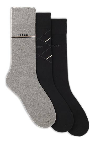 Sukat BOSS Three pairs of regular-length logo socks Monivärinen | 50547840, 0