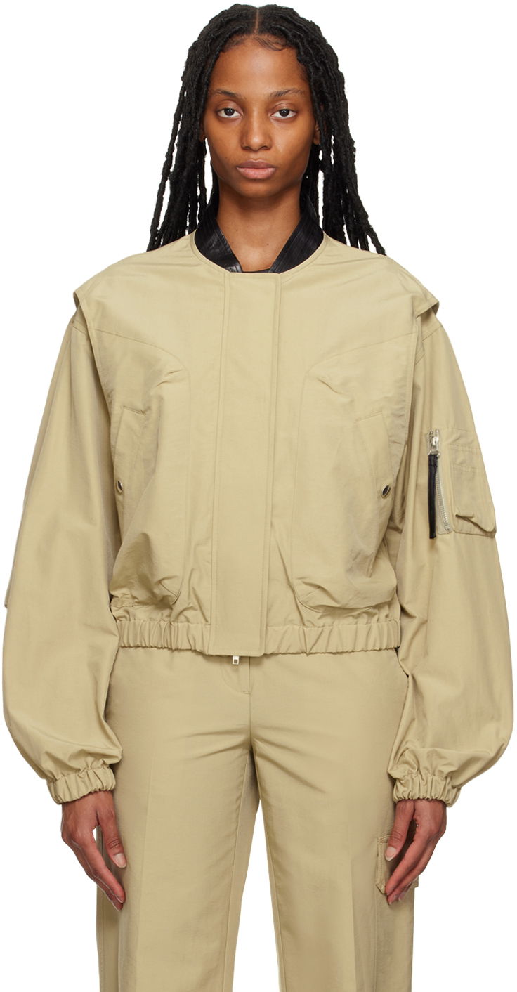 Bomber-takki Helmut Lang Helmut Lang Oversized Bomber Jacket Beige | N02HW402