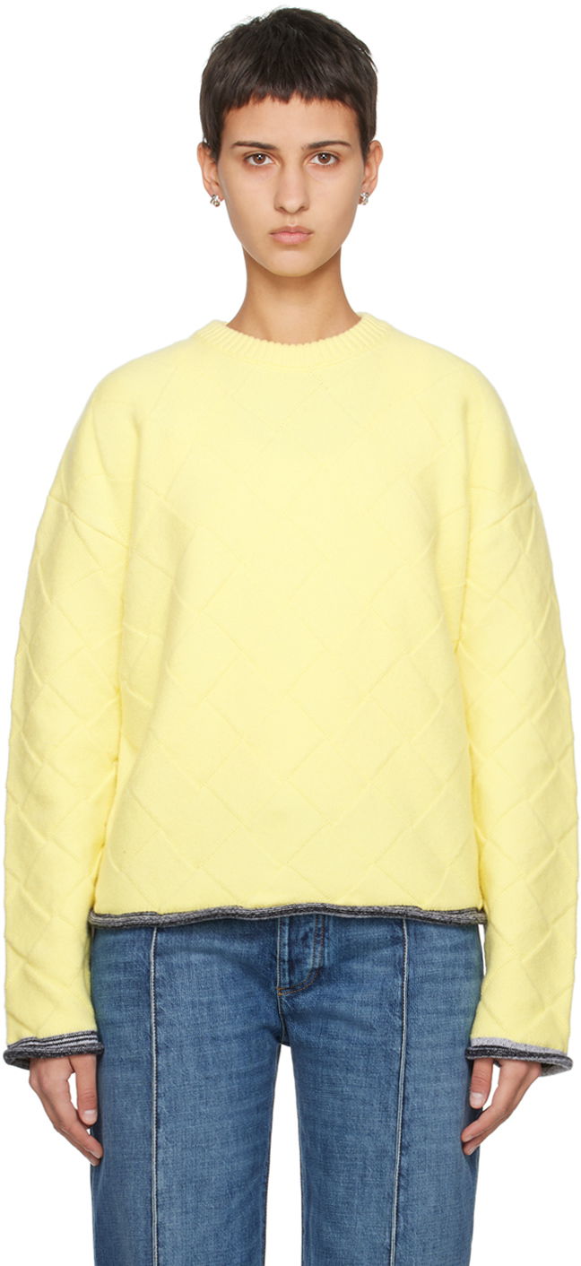 Villapaita Bottega Veneta Intreccio Knit Sweater Keltainen | 776138 V36Y0