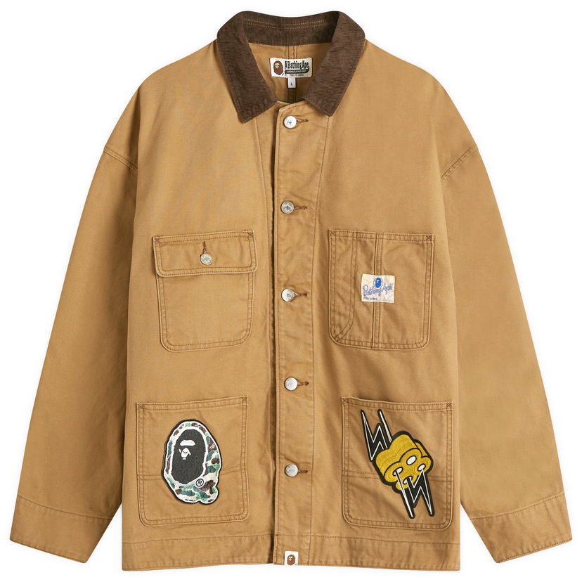 Takki BAPE A Bathing Ape Washed Duck Coverall Jacket Beige | 001LJK301007M-BGE