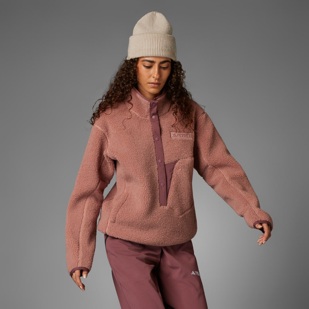 Villapaita adidas Performance Terrex Xploric High Pile Fleece Pullover Vaaleanpunainen | JF9065, 0