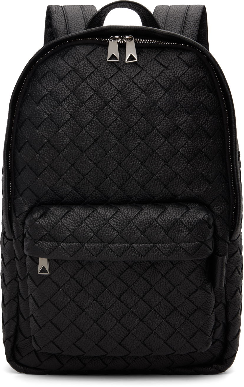 Reppu Bottega Veneta Bottega Veneta Intrecciato Leather Backpack Musta | 833158V5I528803