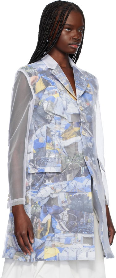 Tuulitakki Comme des Garçons Comme des Garçons Layered Mesh Print Jacket Valkoinen | GO-J038-S25, 1