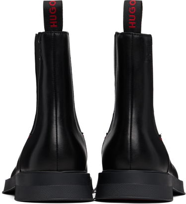 Vaatteet BOSS Leather Chelsea Boots with Stacked Logo Musta | 50548489, 2