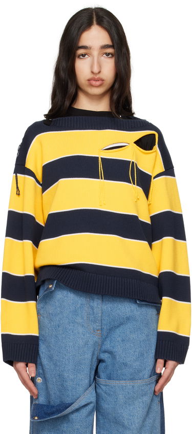 Villapaita Charles Jeffrey Loverboy Charles Jeffrey LOVERBOY Slash Stripe Knit Sweater Tummansininen | 54091302, 0
