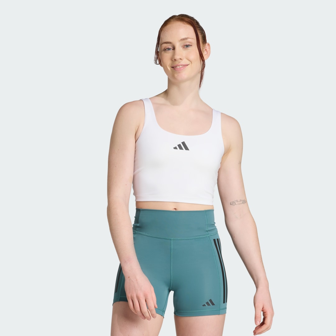 Rintaliivit adidas Performance Power Light Support Training Crop Top Valkoinen | JZ6028, 0