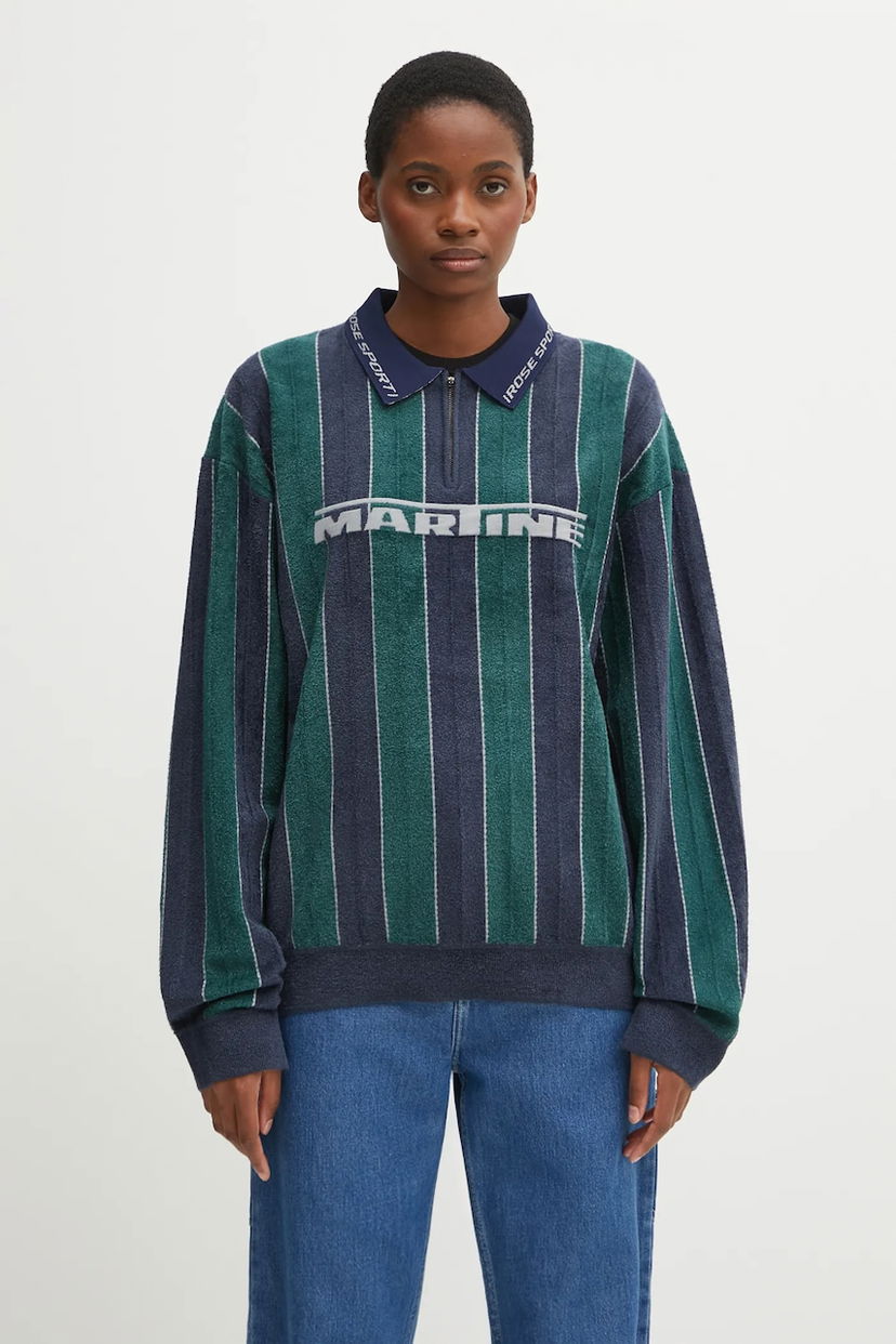 Huppari Martine Rose Martine Rose Sporty Logo Striped Long-Sleeved Polo Sweatshirt Monivärinen | 981YA20407