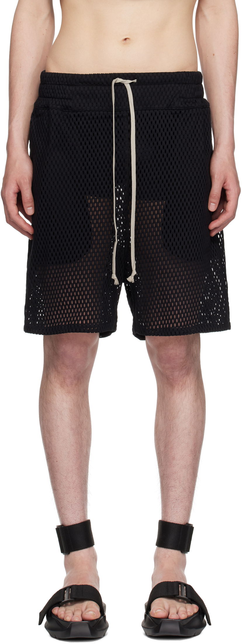 Shortsit Rick Owens Rick Owens Champion Edition Mesh Shorts Musta | CM01E1682 CHONET MESH