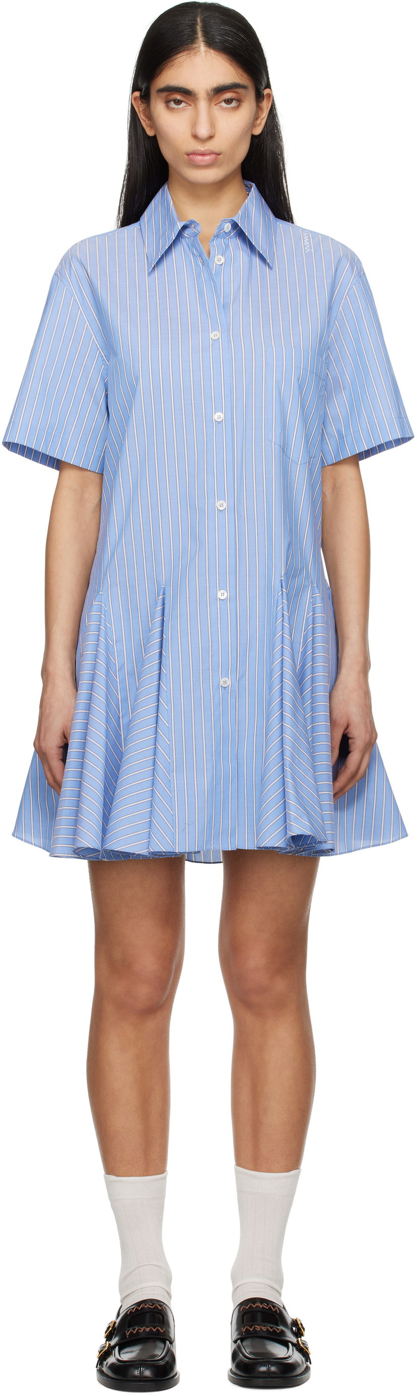 Mekko Marni Marni Striped Poplin Shirt Minidress Sininen | ABMA1379S0 UTC455