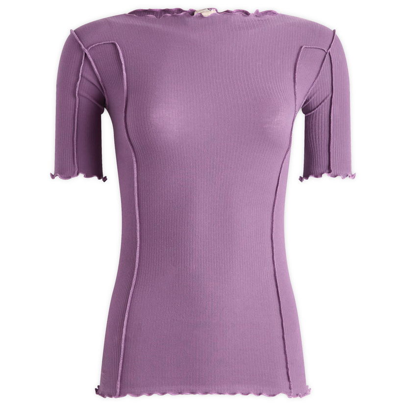 T-paita Baserange Baserange Omato Lettuce Edge Ribbed T-Shirt, Size L Violetti | TTOM3-CR-AU25-PUR