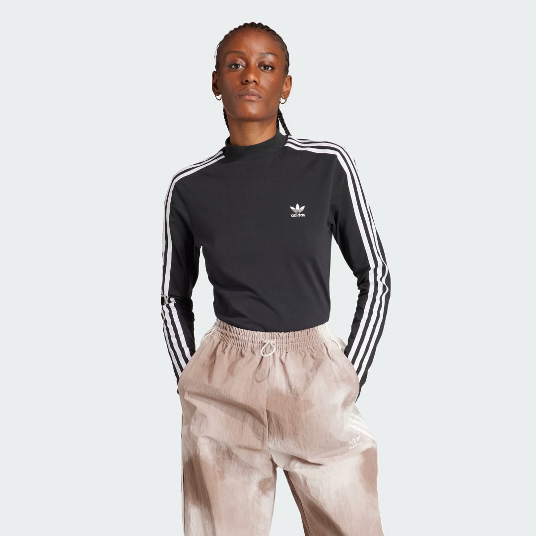 T-paita adidas Originals Adicolor Classics 3-Stripes High Neck Musta | II0757, 1