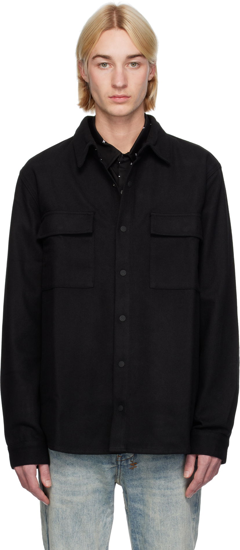 Paita Ksubi 1999 Snakebite Long Sleeve Shirt Musta | MFA24SH012