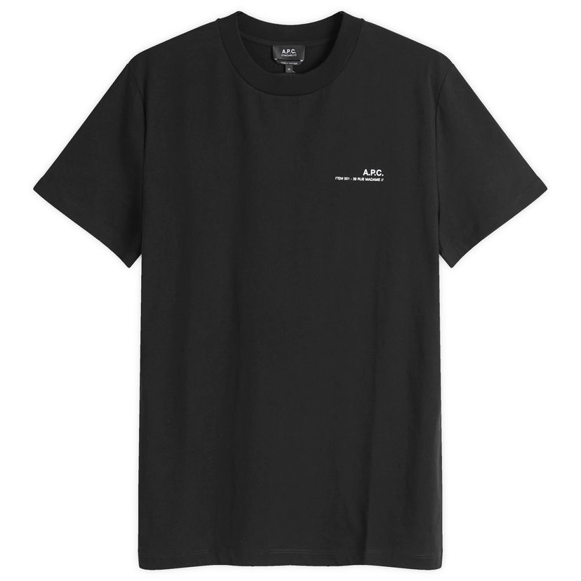T-paita A.P.C. Item Logo T-Shirt Black Musta | COHBO-M26404-TZC