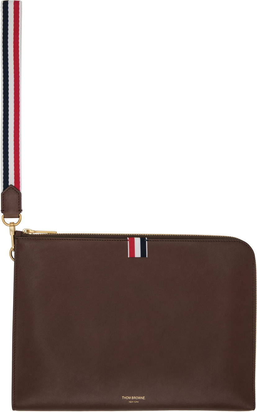 Lompakko Thom Browne Thom Browne Soft Calfskin Medium Gusset Document Holder Ruskea | MAC083A-L0117