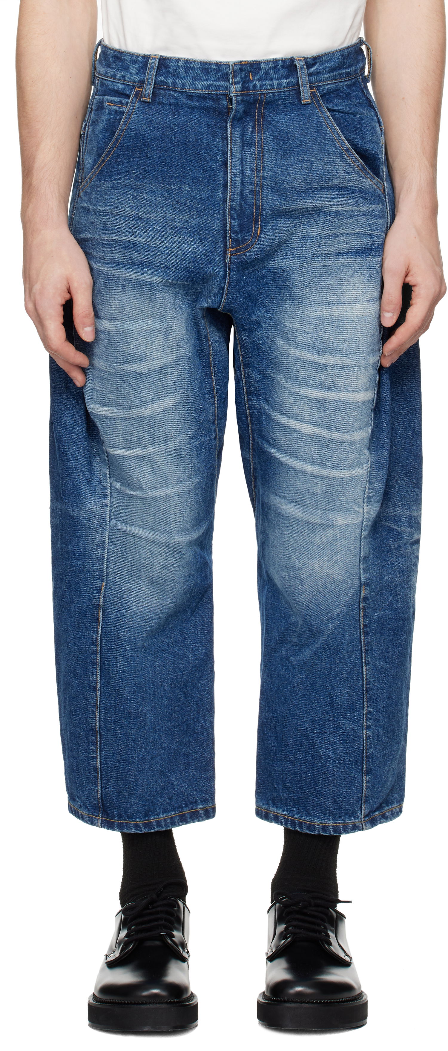 Jeans ADER ERROR Faded Wide Leg Jeans Sininen | BN01FWJE0101BL, 0