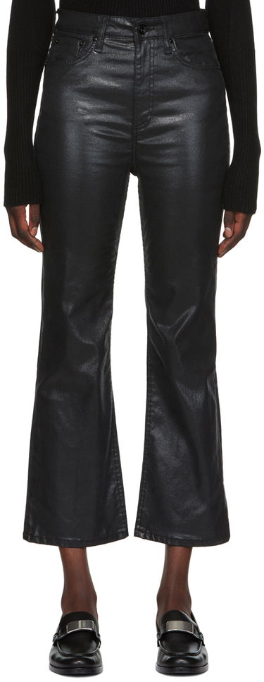 Jeans rag & bone Women's Casey Bootcut Coated Jeans Musta | WDD22F2917SGBL, 0