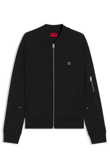 Bomber-takki BOSS Oversized-Fit Bomber Jacket Musta | 50542590