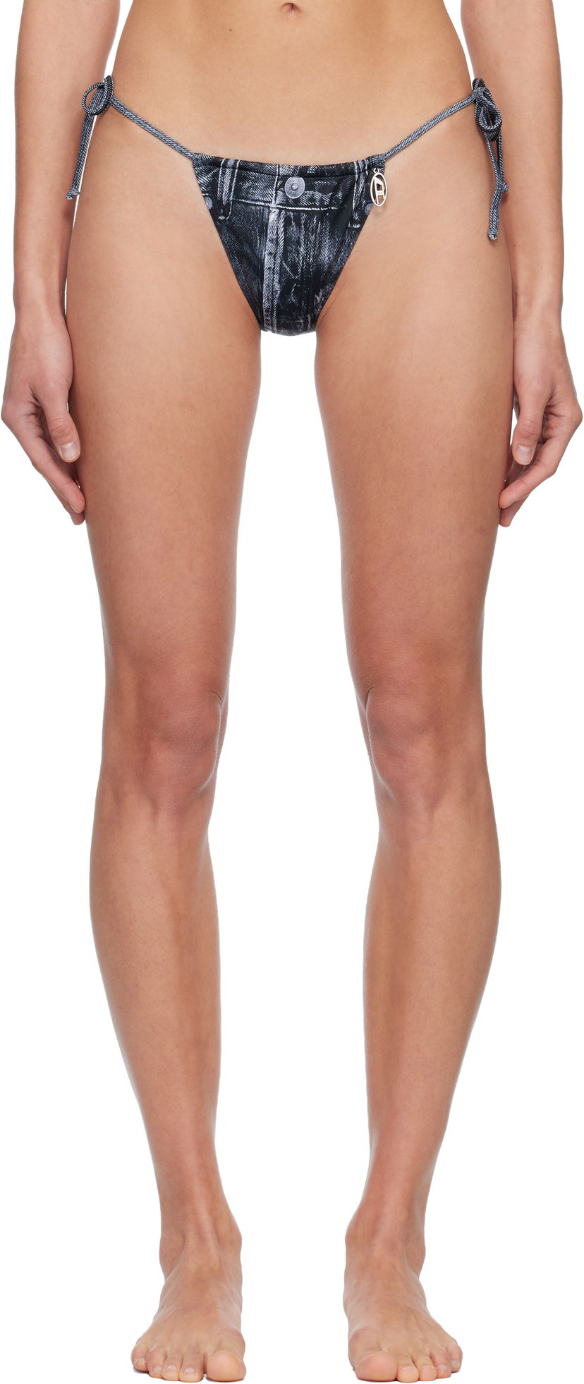 Uimapuvut Diesel Jodie-Dnm Denim Print Bikini Bottom Musta | A19158 0BNCW