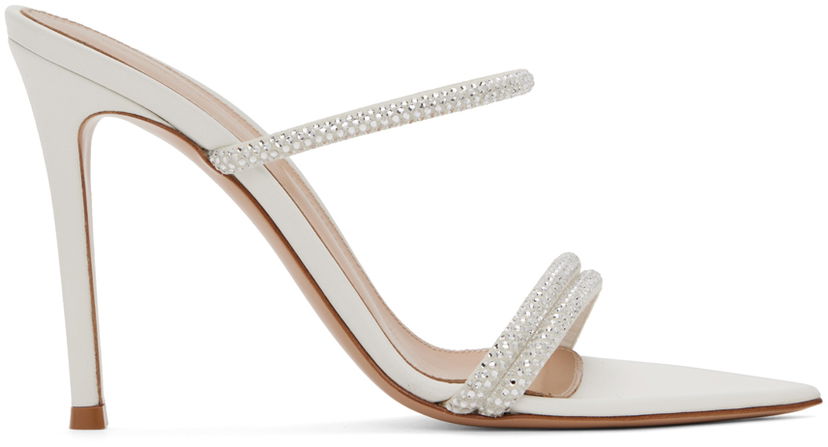 Tennarit ja kengät Gianvito Rossi Cannes Crystal-Embellished Satin Heeled Sandals Valkoinen | G16090.15RIC.XCN