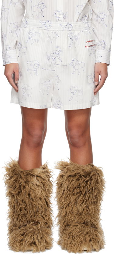 Nyrkkeilijät Stella McCartney Stella McCartney Sheep Can Never Sleep Print Shorts Valkoinen | 6030333BSSH7, 0
