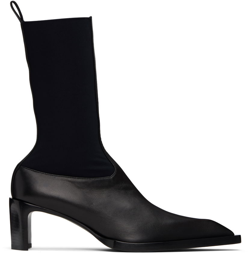 Tennarit ja kengät Jil Sander Jil Sander Leather Kitten Heel Ankle Boots Musta | J16WU0056_P5810