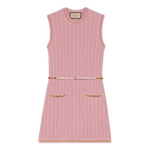 Mekko Gucci Gucci Boundless Overture Series Sleeveless Knit Dress Vaaleanpunainen | 658350-XKBVO-6167
