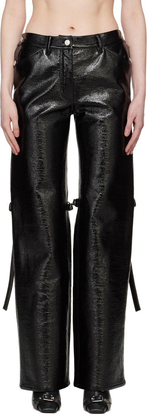 Housut Courrèges Baggy Vinyl Trousers Musta | 124CPA214VY0014