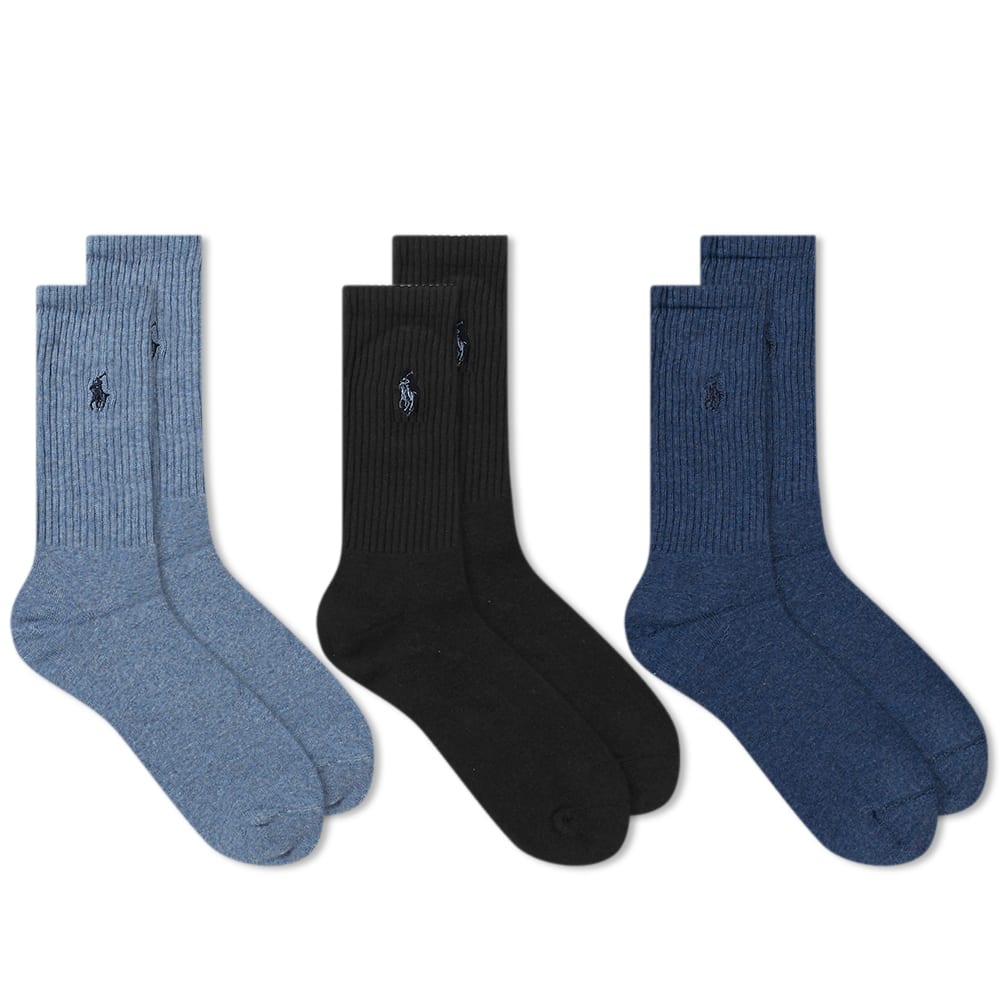 Sukat Polo by Ralph Lauren Assorted Sock - 3 Pack Tummansininen | 449655211002, 0