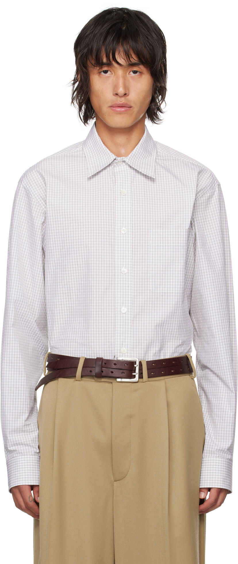 Paita HED MAYNER Shirt Long Sleeve Check Valkoinen | HMMZ60009A-HZ128