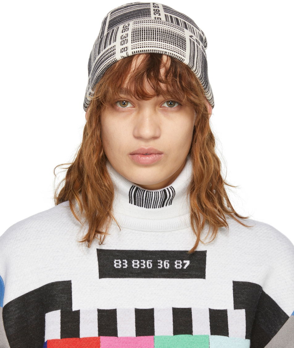 Pipo VETEMENTS VTMNTS Barcode Monogram Beanie Beige | VL12KN800W, 0