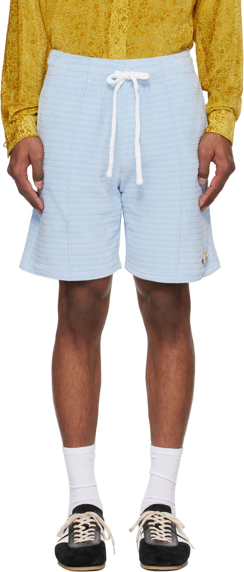 Shortsit Casablanca Casablanca Velour Stripe Shorts Sininen | MS25-JTR-249-01