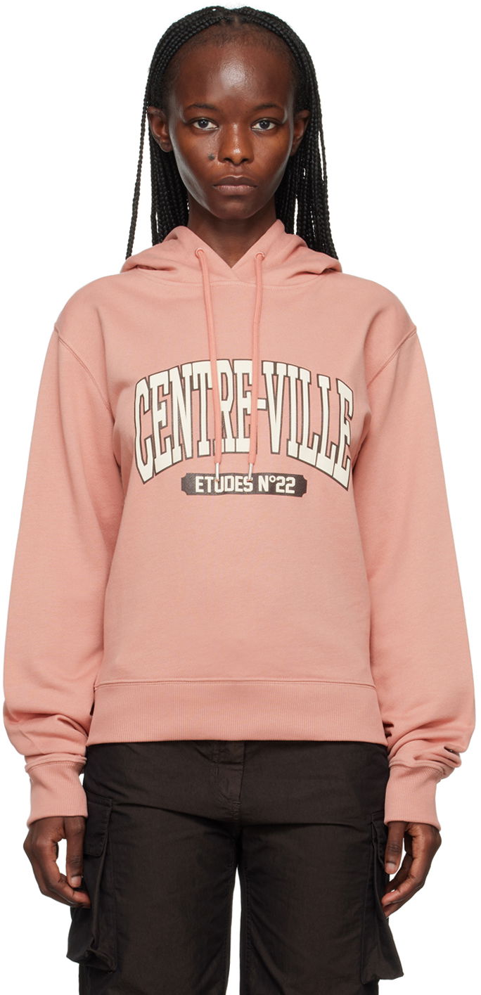 Huppari Études Centre-Ville Graphic Print Hoodie Vaaleanpunainen | H23MM280A01351