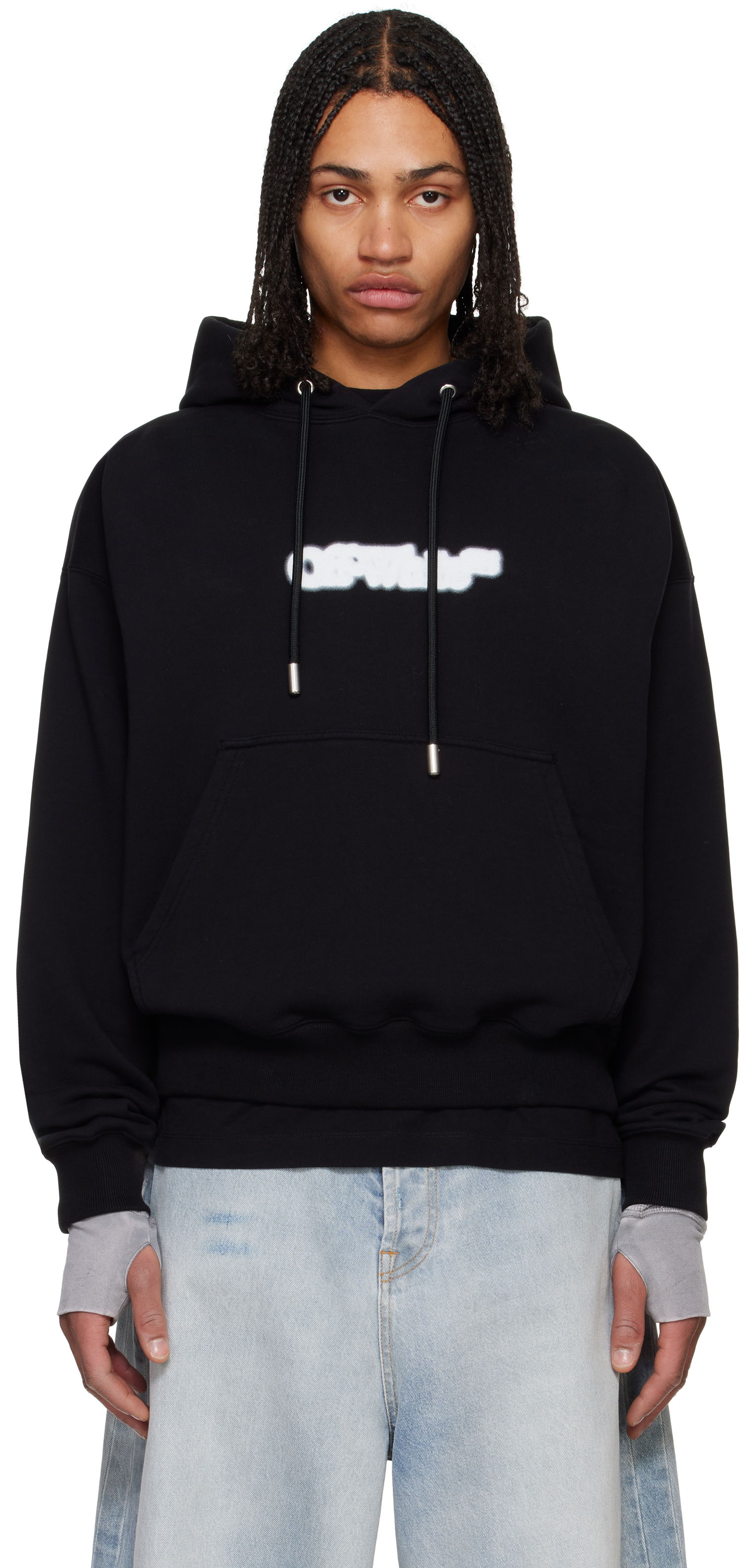Huppari Off-White Off-White Spray Arrow Skate Hoodie Musta | OMBB085S25FLE00I1001, 0