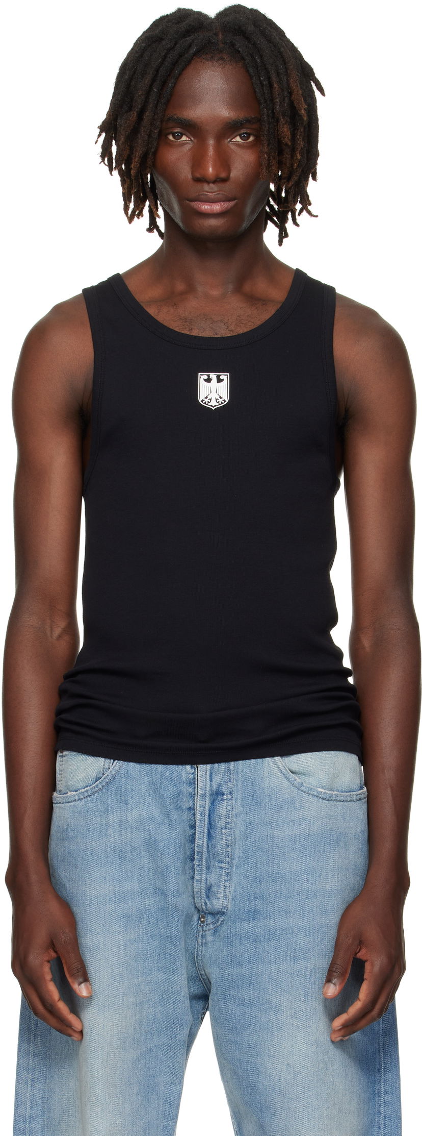 Tankkitoppi VETEMENTS VETEMENTS Eagle Graphic Tank Top Musta | MH76TT320B