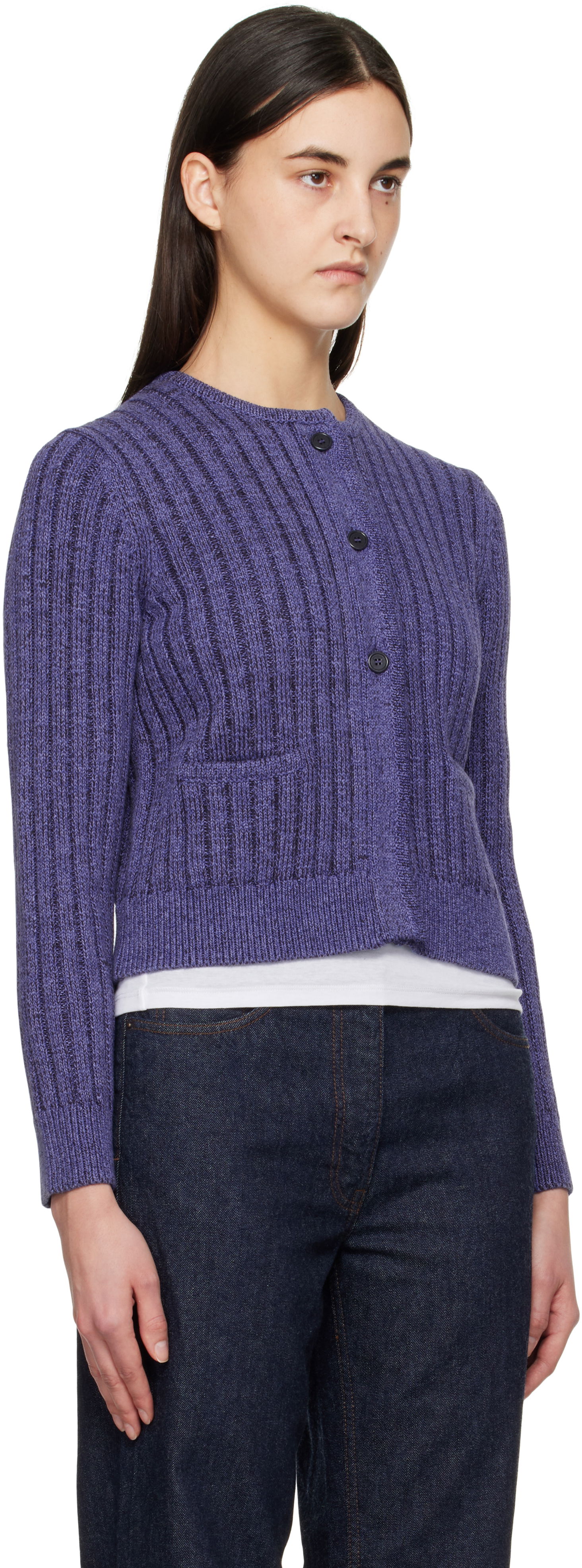 Villapaita JW Anderson JW Anderson Cropped Buttoned Cardigan Violetti | KW1356-YN0410, 1