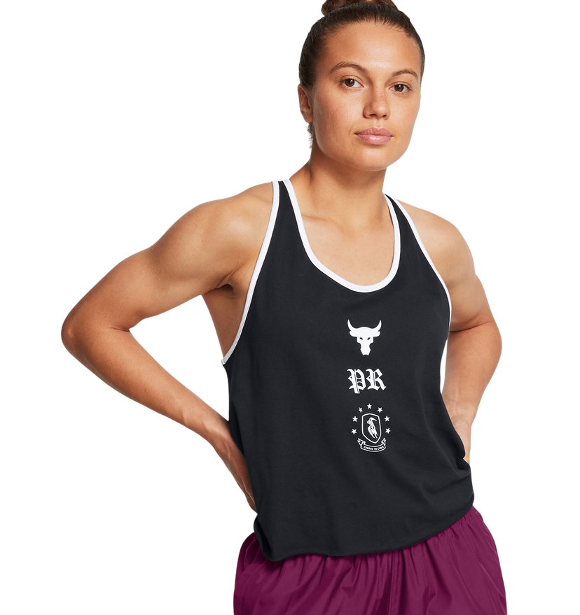 Tankkitoppi Under Armour Project Rock Badge Of Honor Tank Top Musta | 1386439-001