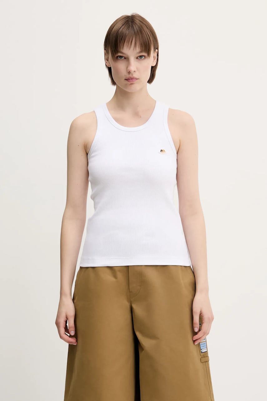 Tankkitoppi Fiorucci Fiorucci Angel Patch Ribbed Tank Top Valkoinen | W02SPTTA324CJ01WH01, 0