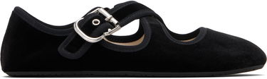Tennarit ja kengät Alaïa ALAÏA Criss Cross Velvet Ballerina Flats Musta | AA3A046TK059, 0