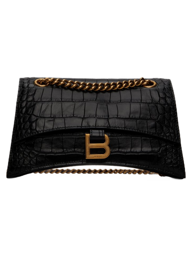 Olkalaukku Balenciaga Croc Embossed Small Crush Shoulder Bag Musta | 716351 210IX
