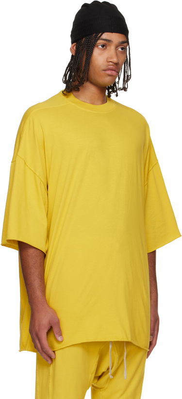 T-paita Rick Owens Concordians Tommy Oversized Raw-Edge Short Sleeve T-shirt Keltainen | DU02E7259 RN, 1