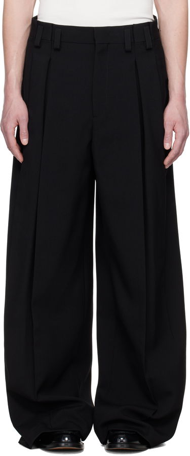 Housut Jil Sander Jil Sander Wool Pleated Trousers Musta | J21KA0265_J40160, 0